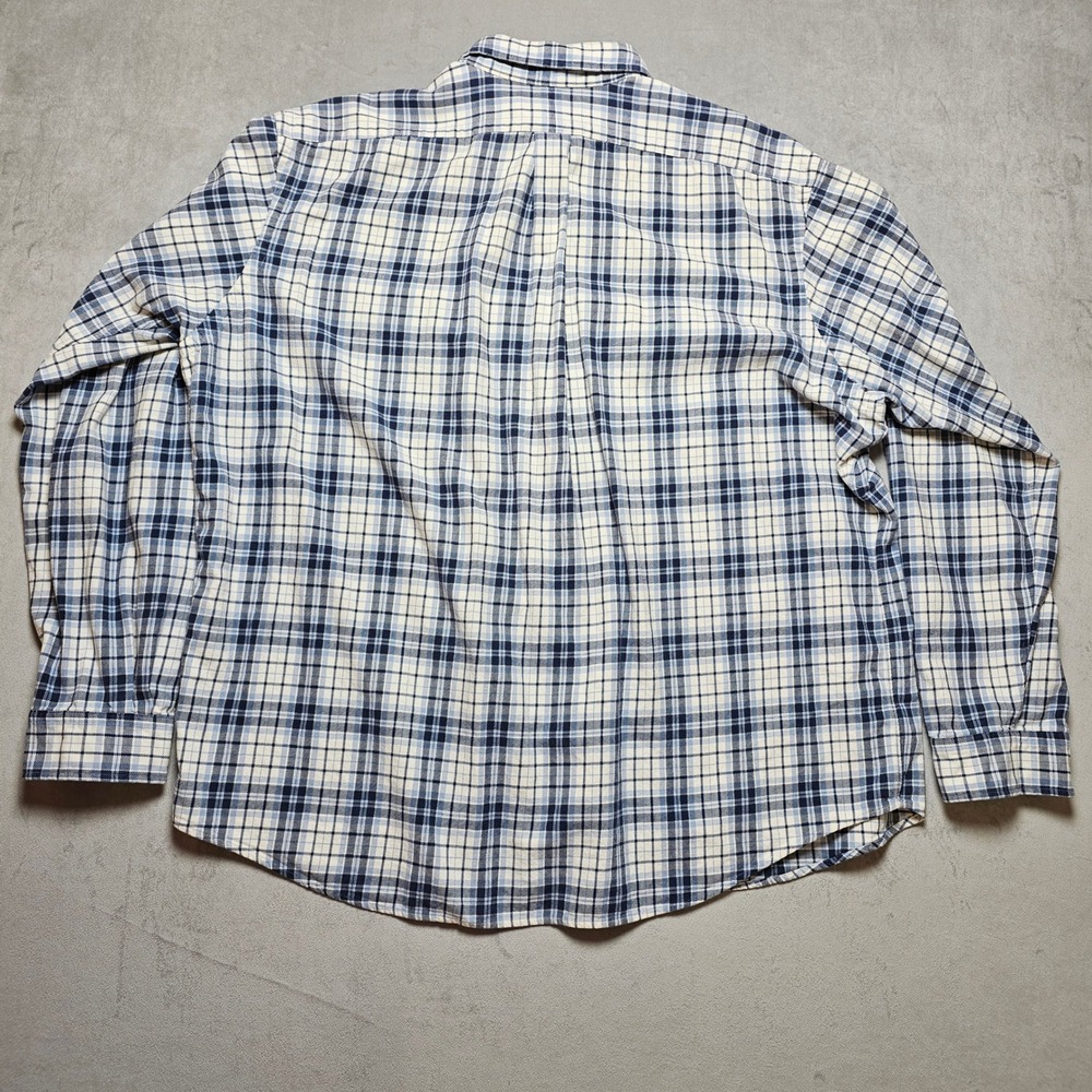Polo Ralph Lauren Mens XXL Blue White Plaid Cotton Button Down Shirt Long Sleeve - Picture 2 of 16